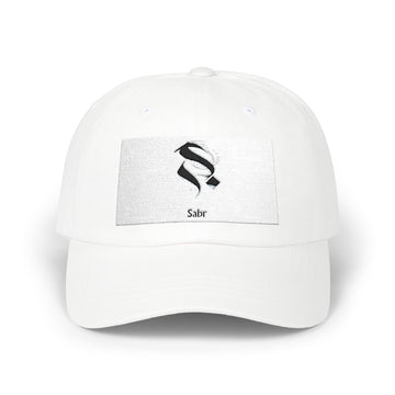 Dad Cap with Monogram S — Minimalist White Strapback Hat
